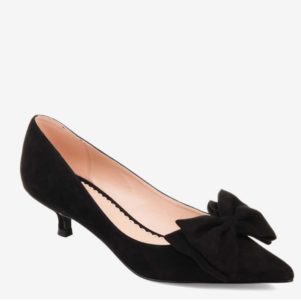 Journee Collection Black Heels with Bow